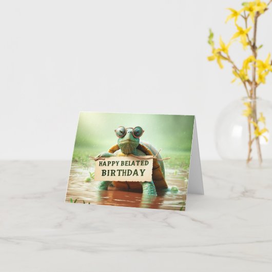 お誕生日おめでとう遅れた折り紙グリーティングカード カード (黄色い花)