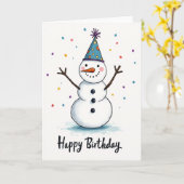 お誕生日おめでとう雪のカード カード (黄色い花)