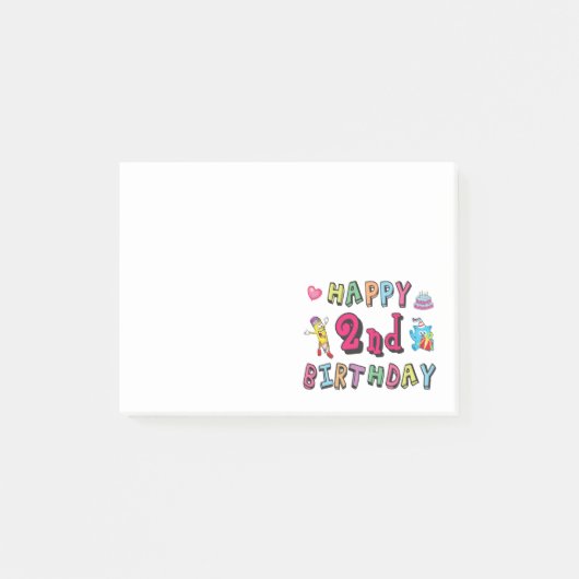 お誕生日おめでとう2歳! ポストイット (正面)