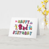 お誕生日おめでとう２歳。２歳の誕生日。 カード (黄色い花)