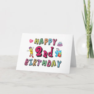 お誕生日おめでとう２歳。２歳の誕生日 カード