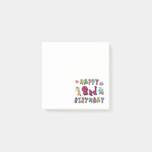 お誕生日おめでとう２歳。２歳の誕生日 ポストイット (正面)