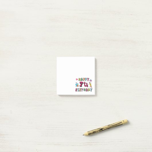 お誕生日おめでとう７歳。７歳。 ポストイット (デスク上)