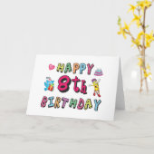 お誕生日おめでとう８歳。８歳の誕生日。 カード (黄色い花)