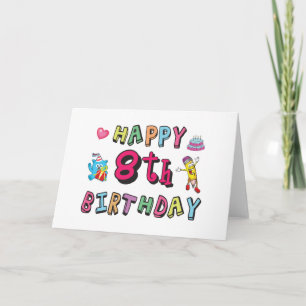 お誕生日おめでとう8歳。8歳の誕生日。 カード