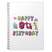 お誕生日おめでとう8歳。8歳の誕生日。 ノートブック (正面)