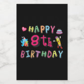 お誕生日おめでとう８歳。８歳の誕生日。 フードラベル (シングルラベル)