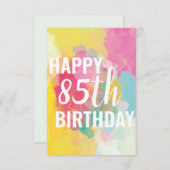 お誕生日おめでとう８５歳のカード（「水彩のグラデーション」） (正面/裏面)