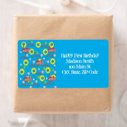 お誕生日おめでとう10歳 住所ラベル 青 ラベル (インサイチュ)