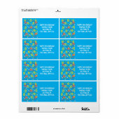 お誕生日おめでとう10歳 住所ラベル 青 ラベル (フルシート)