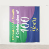 お誕生日おめでとう100歳のお祝い タペストリー (正面)