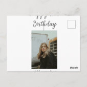 お誕生日おめでとう15歳 名前 写真 テキスト モダン ポストカード (裏面)