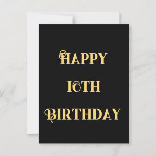 お誕生日おめでとう16歳 ゴールド イエロー 十六歳 オーダーメイド 年齢 ポストカード