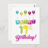 お誕生日おめでとう17歳 ポストカード (正面/裏面)