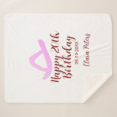 お誕生日おめでとう20歳ピンクカウガール名前デートシミュレーション シェルパブランケット (正面(横))