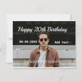 お誕生日おめでとう20歳 シンプルな写真 名前 日付 変更可能 ポストカード