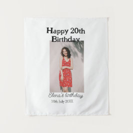 お誕生日おめでとう20歳 現代風 シンプル ミニマル写真 タペストリー