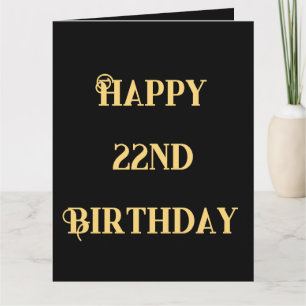 お誕生日おめでとう22歳 ゴールド イエロー カード