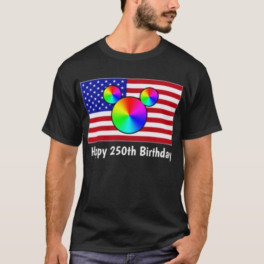 お誕生日おめでとう250歳(文字は変更可能) Tシャツ (正面)