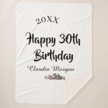 お誕生日おめでとう30歳 ピンク 白 薔薇の花の名前のカード