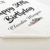 お誕生日おめでとう30歳 ピンク 白 薔薇の花の名前のカード シェルパブランケット (3/4)