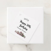 お誕生日おめでとう30歳 ピンク 白 薔薇の花の名前のカード フェイバータグ (インサイチュ)