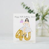 お誕生日おめでとう40歳 ポストカード (スタンド正面)