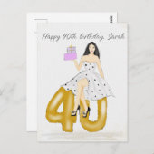 お誕生日おめでとう40歳 ポストカード (正面/裏面)