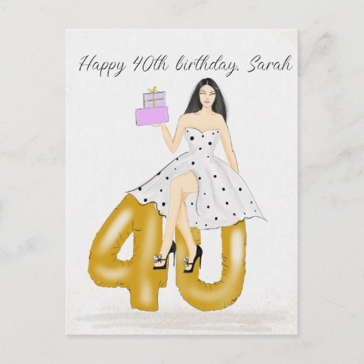 お誕生日おめでとう40歳 ポストカード (正面)