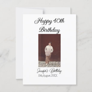 お誕生日おめでとう40歳 現代的 シンプル ミニマルな写真 ポストカード