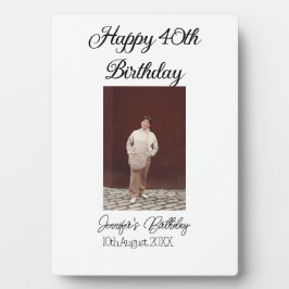 お誕生日おめでとう40歳 現代 シンプル ミニマル フォトプラーク