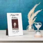 お誕生日おめでとう40歳 現代 シンプル ミニマル フォトプラーク (側面)