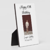 お誕生日おめでとう40歳 現代 シンプル ミニマル フォトプラーク (側面)