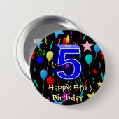 お誕生日おめでとう5歳 缶バッジ (正面&裏面)