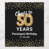お誕生日おめでとう50歳ワインラベル ワインラベル (シングルラベル)