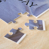 お誕生日おめでとう50歳名前写真年男性シンプルミニ ジグソーパズル (側面)