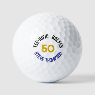 お誕生日おめでとう50歳 ティーシャツ風カスタム ゴルフボール