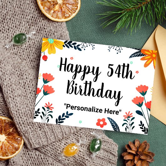 お誕生日おめでとう54歳 ポストカード