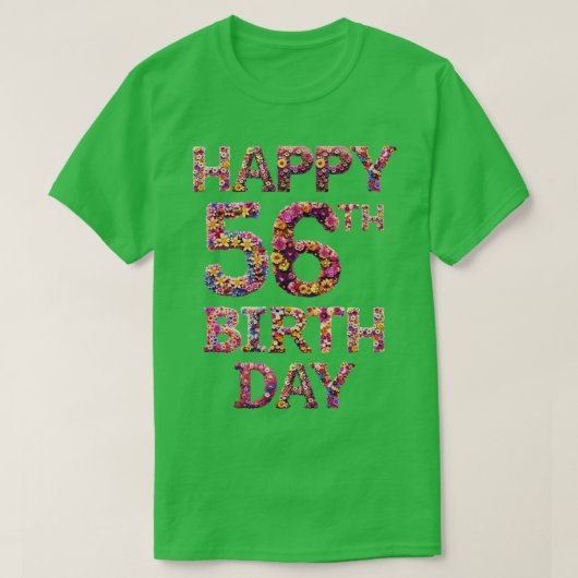 お誕生日おめでとう56歳 Tシャツ (デザイン正面)