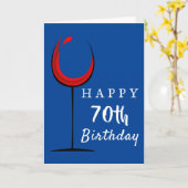 お誕生日おめでとう70歳 赤ワイン グラス 誕生日 カード (黄色い花)