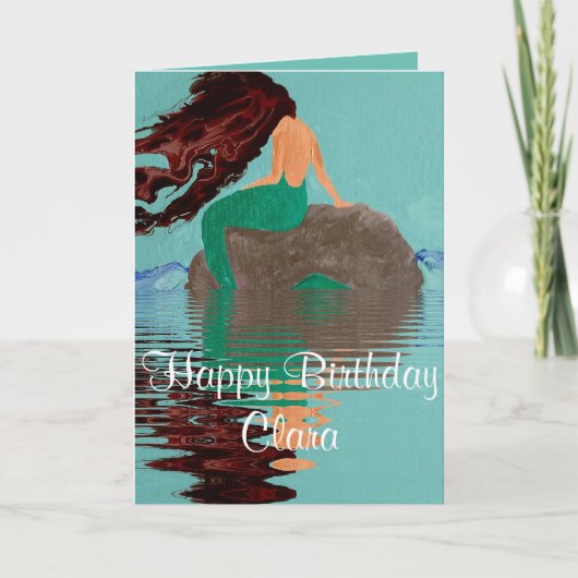 お誕生日おめでとう！- あなただけのブルーマーメイドグリーティングバースデーカードです カード (正面)