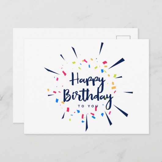 お誕生日おめでとう あなたに 紙吹雪 ポストカード (正面/裏面)