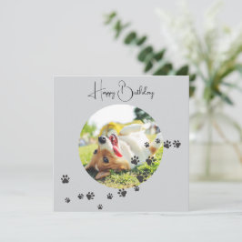 お誕生日おめでとう あなたの愛らしいペット2枚の写真入り カード
