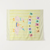 お誕生日おめでとう あひるのぼんぼん バナー タペストリー (正面(横))