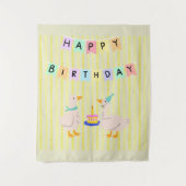 お誕生日おめでとう あひるのぼんぼん バナー タペストリー (正面)
