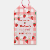 お誕生日おめでとう！いちごのファーストバースデー ギフトタグ (正面)