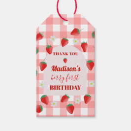 お誕生日おめでとう！いちごのファーストバースデー ギフトタグ
