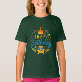 お誕生日おめでとう かわいい太陽の女の子のTシャツ Tシャツ