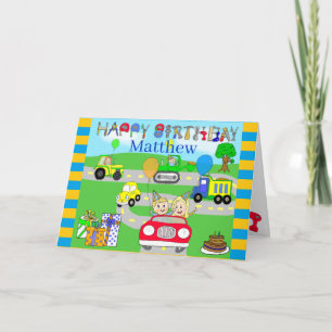 お誕生日おめでとう かわいい少年の カード