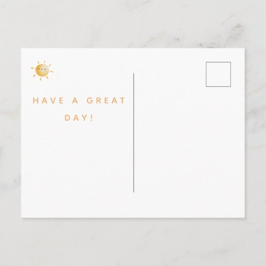 お誕生日おめでとう！かわいい水彩の太陽 ポストカード (裏面)